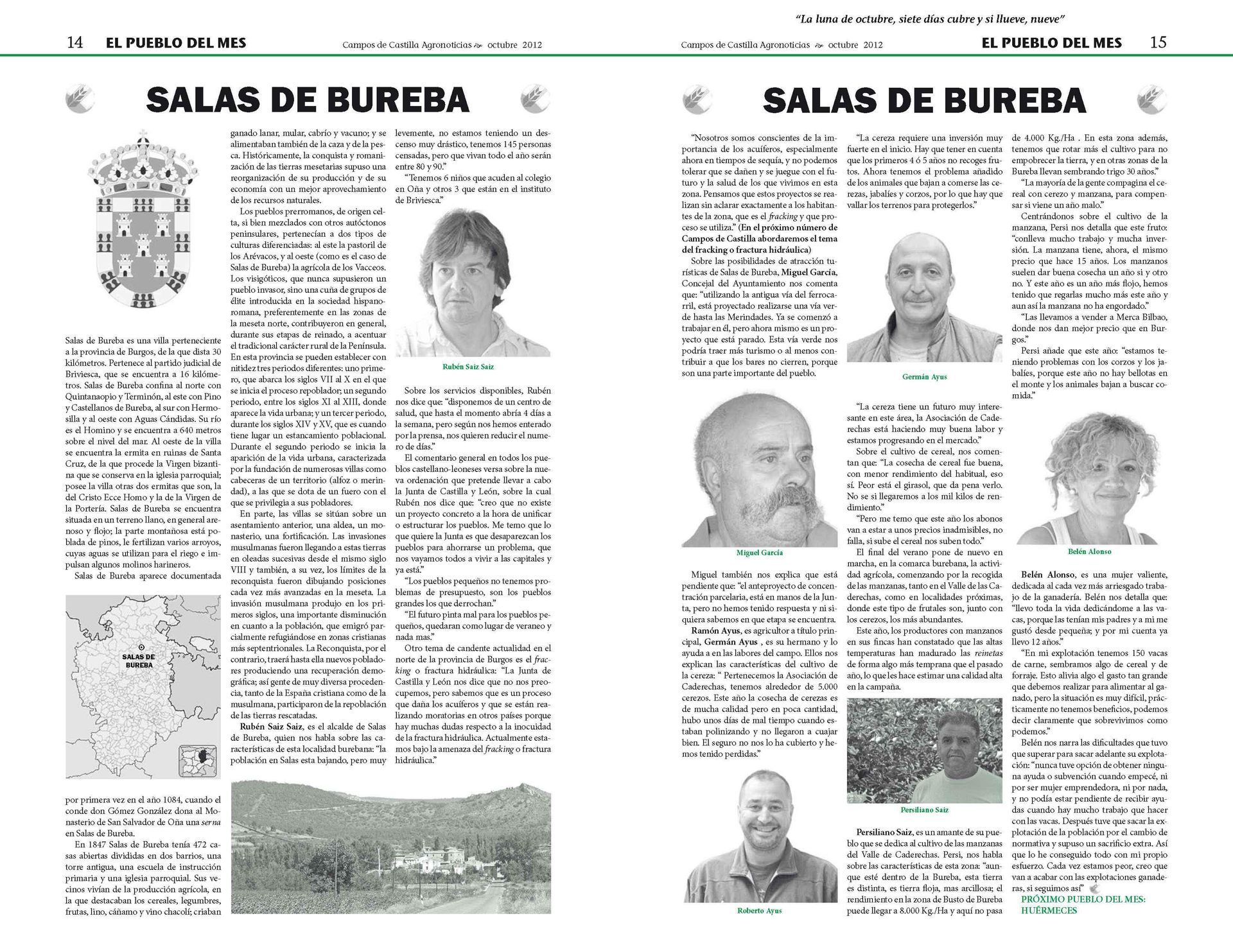 Pueblo del mes en la revista Campos de Castilla